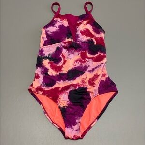NIKE swimsuit Printed Mesh Inset size large